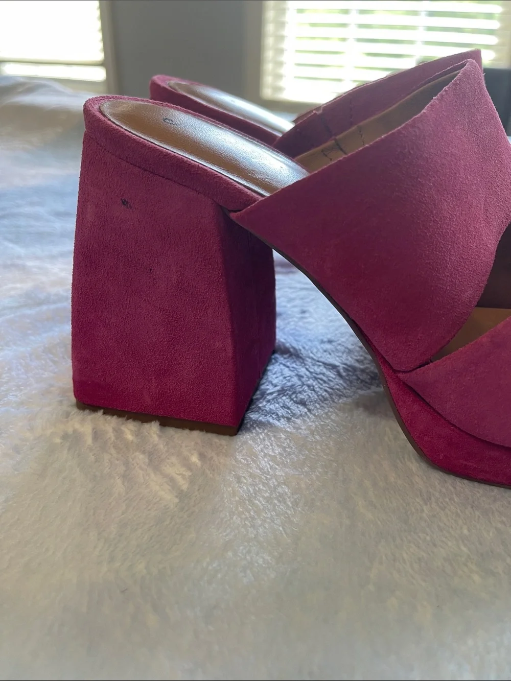 Free People Women's Pink Suede Slide Sandals Size 8.5